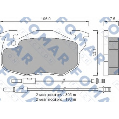 Photo Brake Pad Set, disc brake FOMAR Friction FO721281