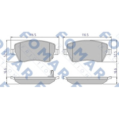 Photo Kit de plaquettes de frein, frein à disque FOMAR Friction FO839181