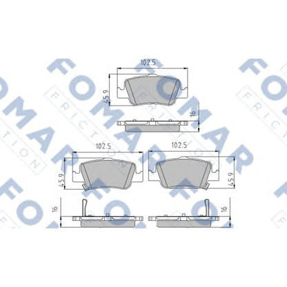 Photo Kit de plaquettes de frein, frein à disque FOMAR Friction FO862581