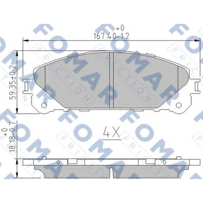 Photo Kit de plaquettes de frein, frein à disque FOMAR Friction FO862883