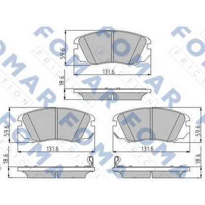 Photo Kit de plaquettes de frein, frein à disque FOMAR Friction FO870181