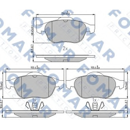 Foto Bremsbelagsatz, Scheibenbremse FOMAR Friction FO897081