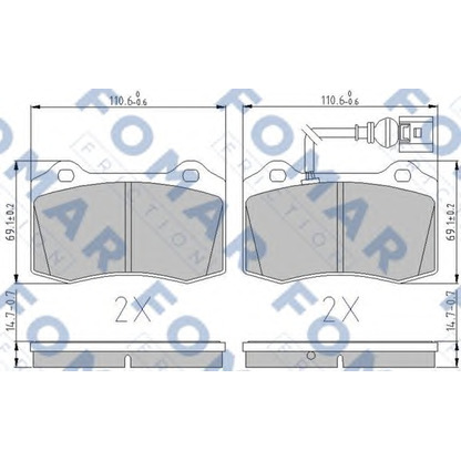 Photo Kit de plaquettes de frein, frein à disque FOMAR Friction FO899181