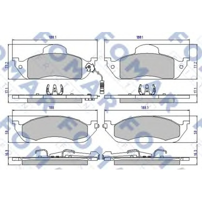 Foto Bremsbelagsatz, Scheibenbremse FOMAR Friction FO901381