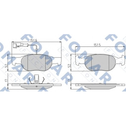 Foto Bremsbelagsatz, Scheibenbremse FOMAR Friction FO901581