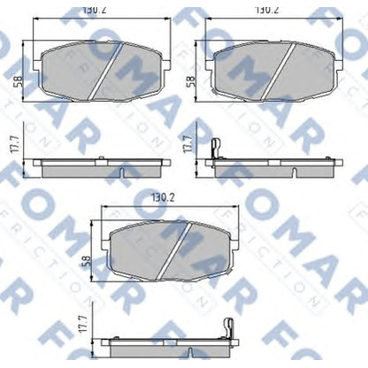 Фото Комплект тормозных колодок, дисковый тормоз FOMAR Friction FO912181