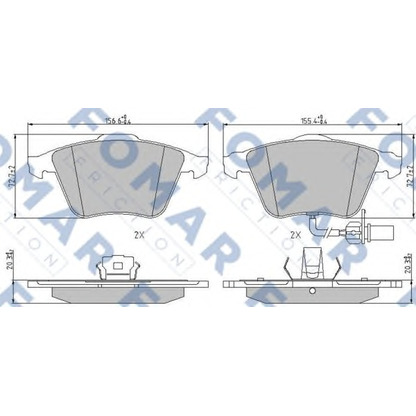 Photo Brake Pad Set, disc brake FOMAR Friction FO912281