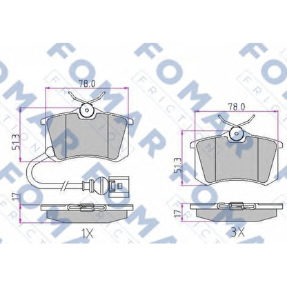 Photo Kit de plaquettes de frein, frein à disque FOMAR Friction FO920181