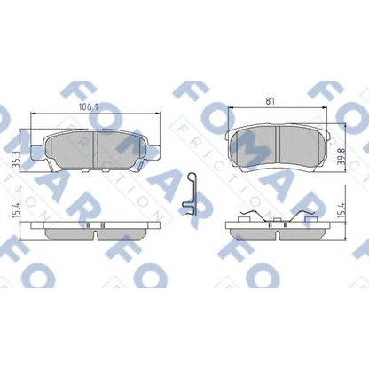 Photo Kit de plaquettes de frein, frein à disque FOMAR Friction FO921781