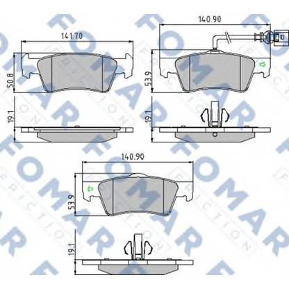 Photo Kit de plaquettes de frein, frein à disque FOMAR Friction FO923581