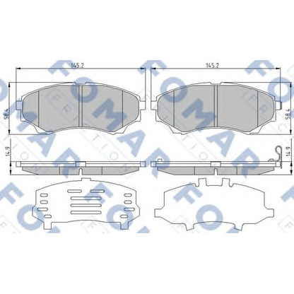 Photo Brake Pad Set, disc brake FOMAR Friction FO969181