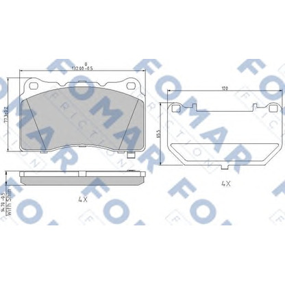 Photo Kit de plaquettes de frein, frein à disque FOMAR Friction FO996481