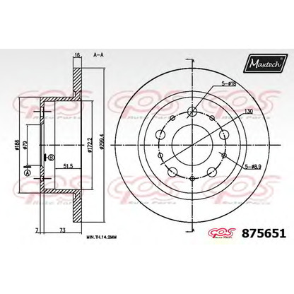 Zdjęcie Tarcza hamulcowa MAXTECH 8756510000