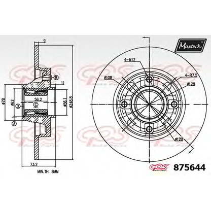 Foto Disco de freno MAXTECH 8756446985