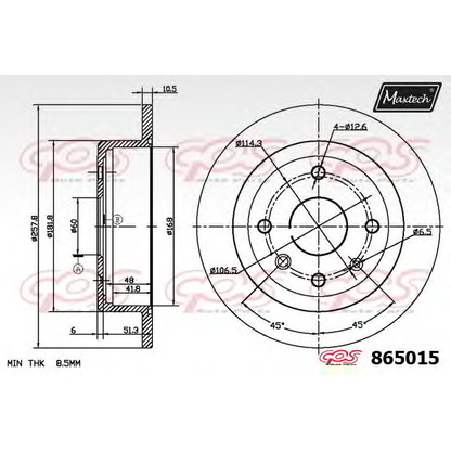 Foto Disco  freno MAXTECH 8650156060