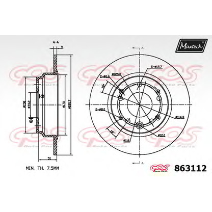 Фото Тормозной диск MAXTECH 8631126060