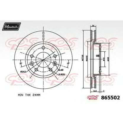 Foto Disco de freno MAXTECH 8655026060