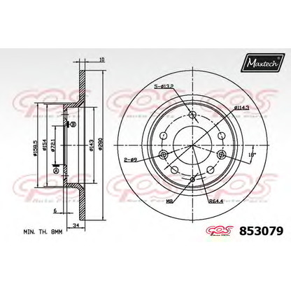 Zdjęcie Tarcza hamulcowa MAXTECH 8530796980