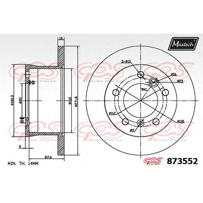 Zdjęcie Tarcza hamulcowa MAXTECH 8735526060