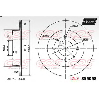 Photo Disque de frein MAXTECH 8550586880