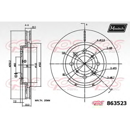 Photo Brake Disc MAXTECH 8635236060