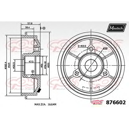 Photo Brake Drum MAXTECH 8766020006