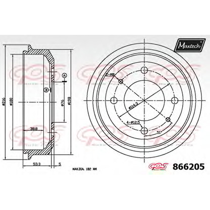 Фото Тормозной барабан MAXTECH 8662050000