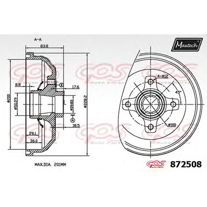 Foto Tamburo freno MAXTECH 8725080000