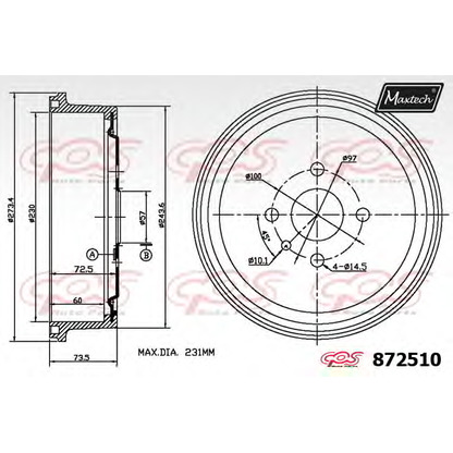 Foto Tamburo freno MAXTECH 8725100000