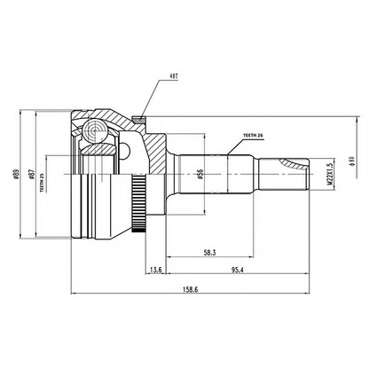 Фото Шарнирный комплект, приводной вал AYWIPARTS AW1510045A