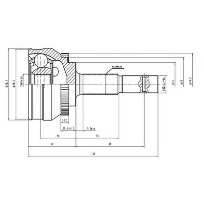 Фото Шарнирный комплект, приводной вал AYWIPARTS AW1510069A