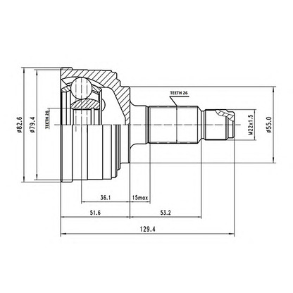 Foto Juego de articulación, árbol de transmisión AYWIPARTS AW1510140