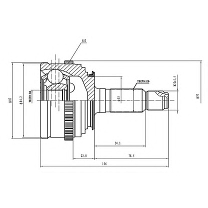 Фото Шарнирный комплект, приводной вал AYWIPARTS AW1510152A