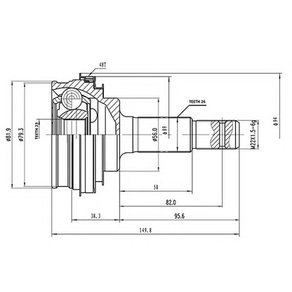 Фото Шарнирный комплект, приводной вал AYWIPARTS AW1510163A