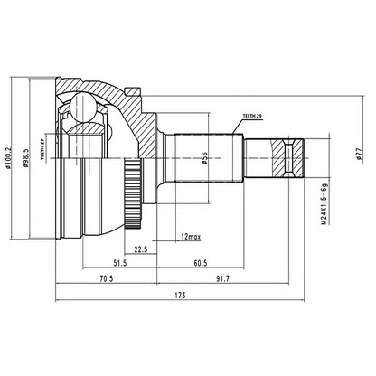 Фото Шарнирный комплект, приводной вал AYWIPARTS AW1510207A