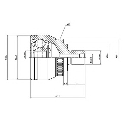 Zdjęcie Zestaw przegubu, półoż napędowa AYWIPARTS AW1510989A