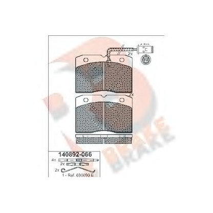 Photo Kit de plaquettes de frein, frein à disque R BRAKE RB0892