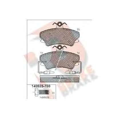 Фото Комплект тормозных колодок, дисковый тормоз R BRAKE RB0925700