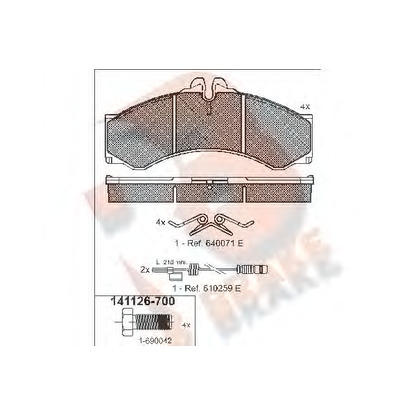 Photo Kit de plaquettes de frein, frein à disque R BRAKE RB1126700