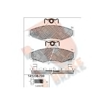 Фото Комплект тормозных колодок, дисковый тормоз R BRAKE RB1238700