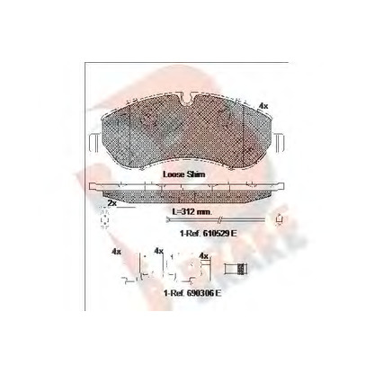 Foto Kit pastiglie freno, Freno a disco R BRAKE RB2119