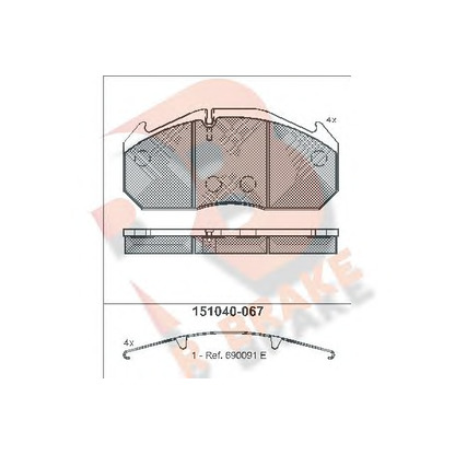 Photo Brake Pad Set, disc brake R BRAKE RB1040G