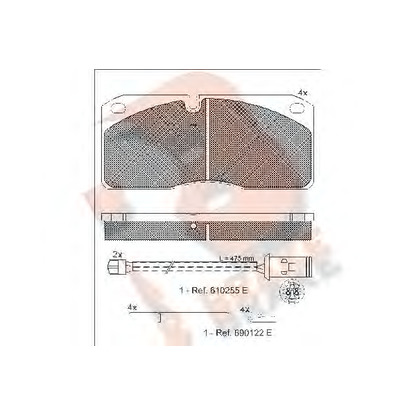 Photo Kit de plaquettes de frein, frein à disque R BRAKE RB1078116