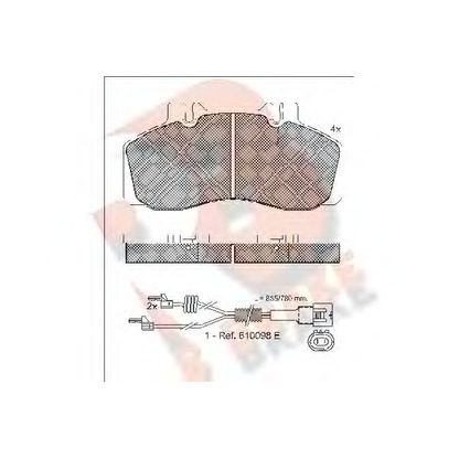 Photo Kit de plaquettes de frein, frein à disque R BRAKE RB1080114