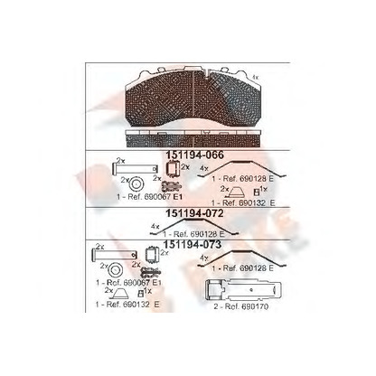 Zdjęcie Zestaw klocków hamulcowych, hamulce tarczowe R BRAKE RB1194073
