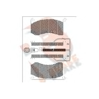 Zdjęcie Zestaw klocków hamulcowych, hamulce tarczowe R BRAKE RB1244