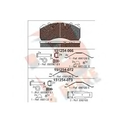 Foto Juego de pastillas de freno R BRAKE RB1254066