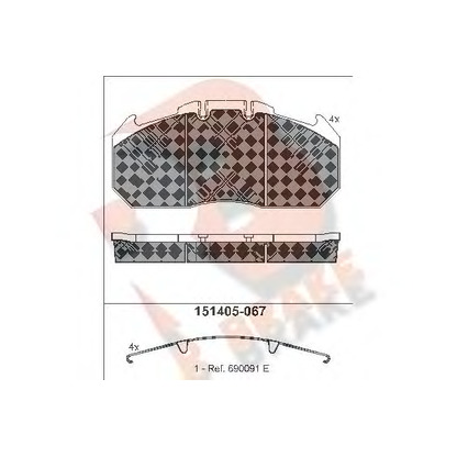 Photo Brake Pad Set, disc brake R BRAKE RB1405G