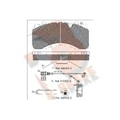 Photo Kit de plaquettes de frein, frein à disque R BRAKE RB1430122
