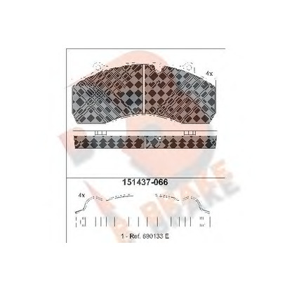 Zdjęcie Zestaw klocków hamulcowych, hamulce tarczowe R BRAKE RB1437066